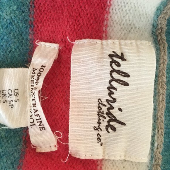 Telluride Clothing Co Stripe Heart Sweater Vintage Womens Sm Fine Merino Wool - Picture 11 of 13